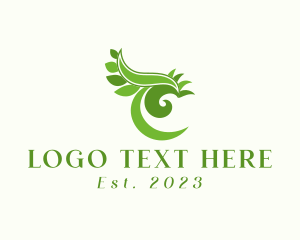 Vegan - Botanical Letter T Leaf logo design