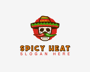 Chilli - Mexican Sombrero Skull logo design