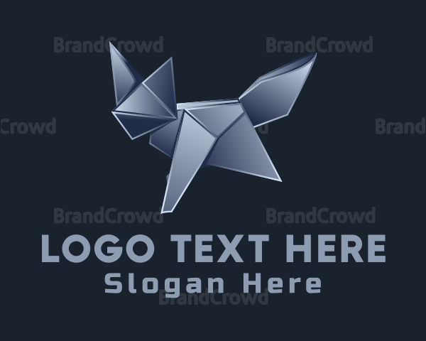 Metallic Fox Origami Logo