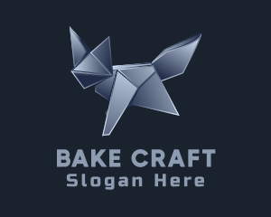 Metallic Fox Origami  logo design