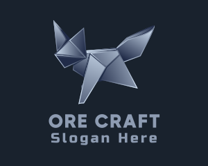 Metallic Fox Origami  logo design