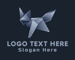 Metallic Fox Origami  Logo