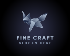 Metallic Fox Origami  logo design