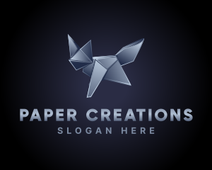 Papercraft - Metallic Fox Origami logo design