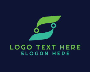 Network - Organic Tech Letter S logo design