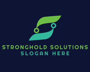 Organic Tech Letter S logo design