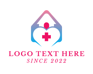 Cross - Heart Cross Hospital logo design