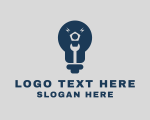 Lightbulb - Handyman Wrench Bulb logo design