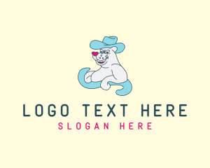 Polar Bear - Cowboy Polar Bear Wave logo design