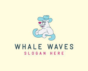 Cowboy Polar Bear Wave logo design