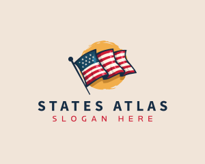 Patriotic Veteran Flag logo design