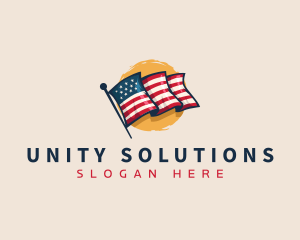 Patriotic Veteran Flag logo design