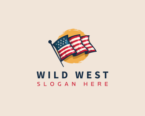 Patriotic Veteran Flag logo design