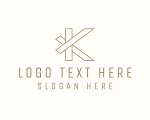 Home Renovation - Wooden Carpentry Letter K logo design