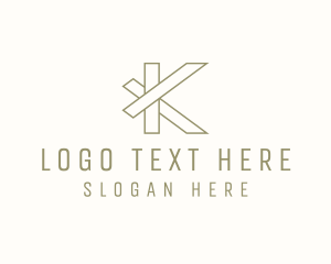 Carpentry - Wooden Carpentry Letter K logo design