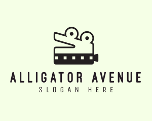 Alligator - Crocodile Filmstrip Video Camera logo design