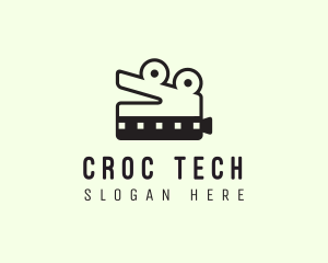 Croc - Crocodile Filmstrip Video Camera logo design