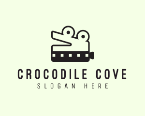 Crocodile - Crocodile Filmstrip Video Camera logo design