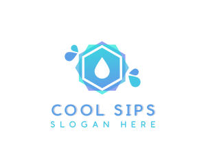 Refreshment - Water Drop Splash logo design