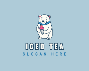 Polar Bear Sundae Dessert logo design