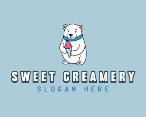 Polar Bear Sundae Dessert logo design