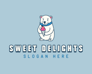 Polar Bear Sundae Dessert logo design