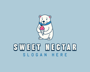 Polar Bear Sundae Dessert logo design