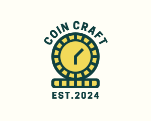 Coin Time Clock logo design