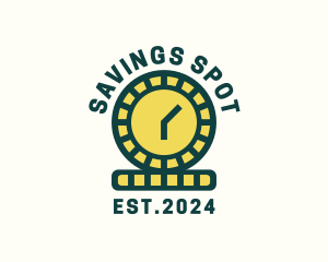 Coin Time Clock logo design