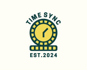 Coin Time Clock logo design