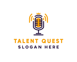 Interview - Microphone Audio  Podcast logo design