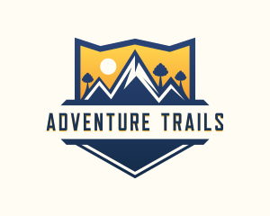 Mountain Shield Sunset Adventure logo design