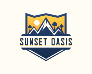 Mountain Shield Sunset Adventure logo design