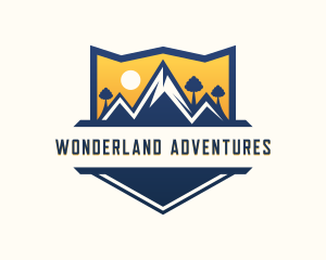 Mountain Shield Sunset Adventure logo design