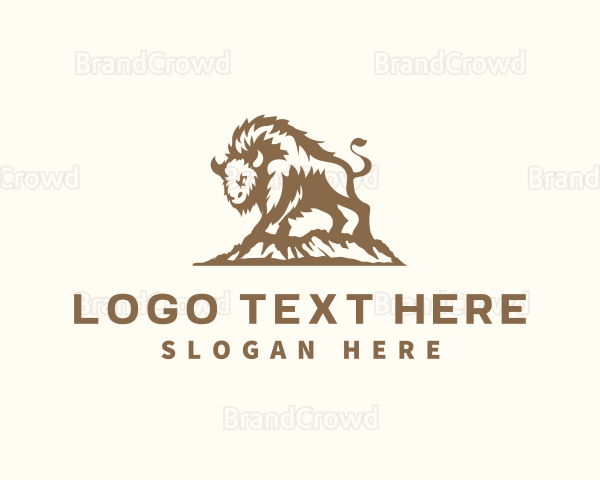 Bison Horn Bull Logo