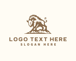 Trail - Bison Horn Bull logo design