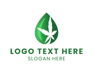 Green Arrow - Green Cannabis Droplet logo design