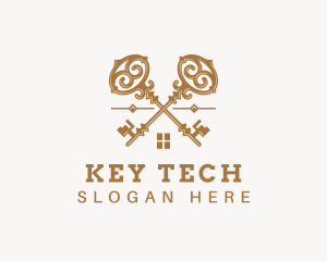 Luxury House Key logo design