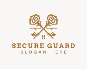 Home Security Key logo design