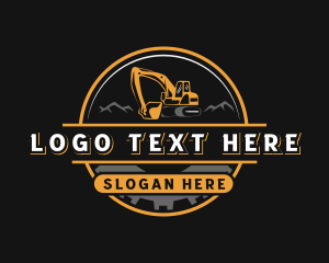 Heavy Equipment - Backhoe Mountain Cog logo design