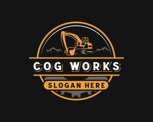 Backhoe Mountain Cog logo design