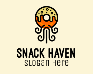 Fried Donut Snack  logo design