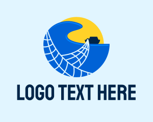 Vlog - Fishing Net Ocean logo design