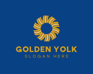 Golden Ribbon Sun logo design