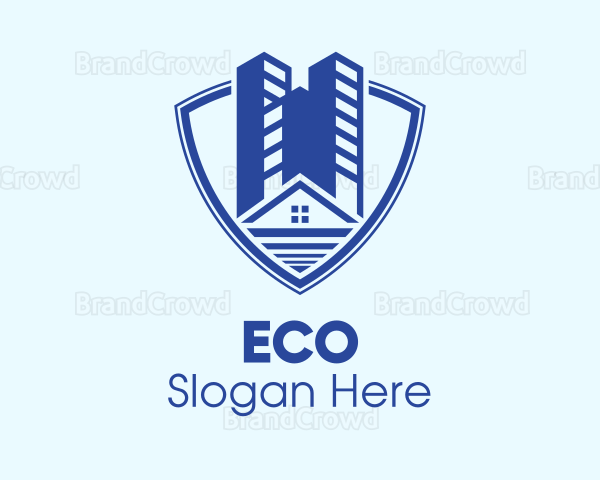 Blue Real Estate Shield Logo