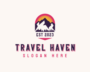 Tourist - Trekking Tourist Mountaineer logo design