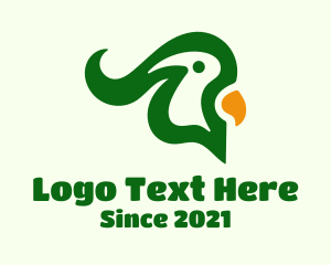 Cockatoo - Green Macaw Head logo design