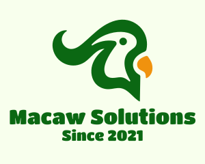 Macaw - Green Macaw Head logo design