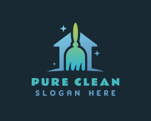 House Cleaning Broom logo design