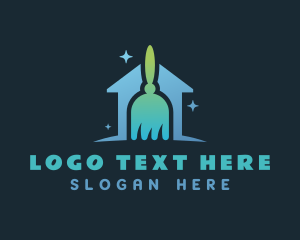 House Cleaning Broom logo design